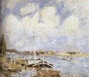 Alfred Sisley The boat on the sea Sweden oil painting artist
